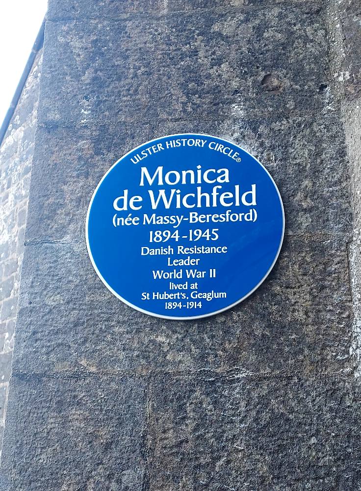 Blue Plaque commemorating Monica de Wichfeld