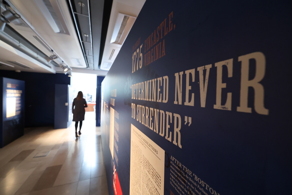 Part of the Declaration of Independence exhibition