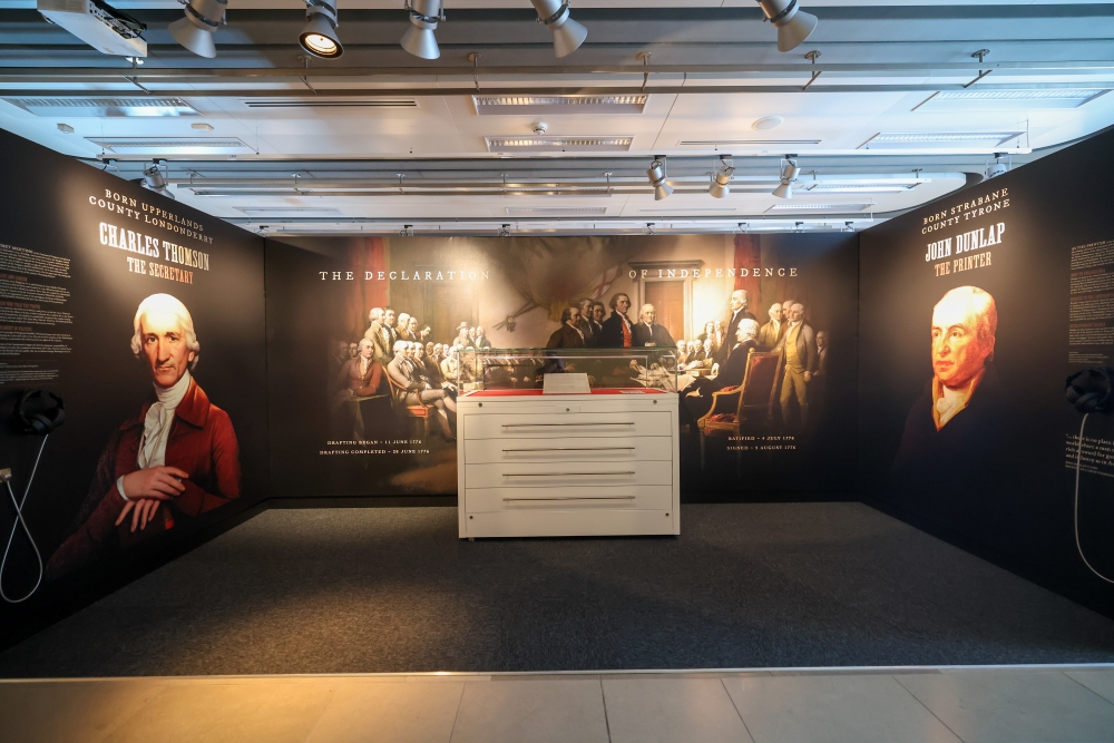 Part of the Declaration of Independence exhibition