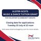 Music and Dance Tuition Programme Opens